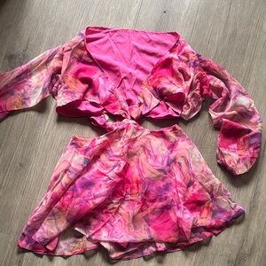 SHEIN Pink and Multicolor Dress